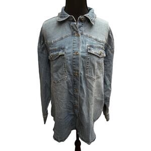 Gloria Vanderbilt Denim Shirt (Size‎ L)